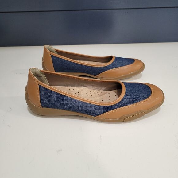 Array Cascade Ballet Flats Slip On Two Toned Upper Size 8 Narrow - Picture 2 of 10